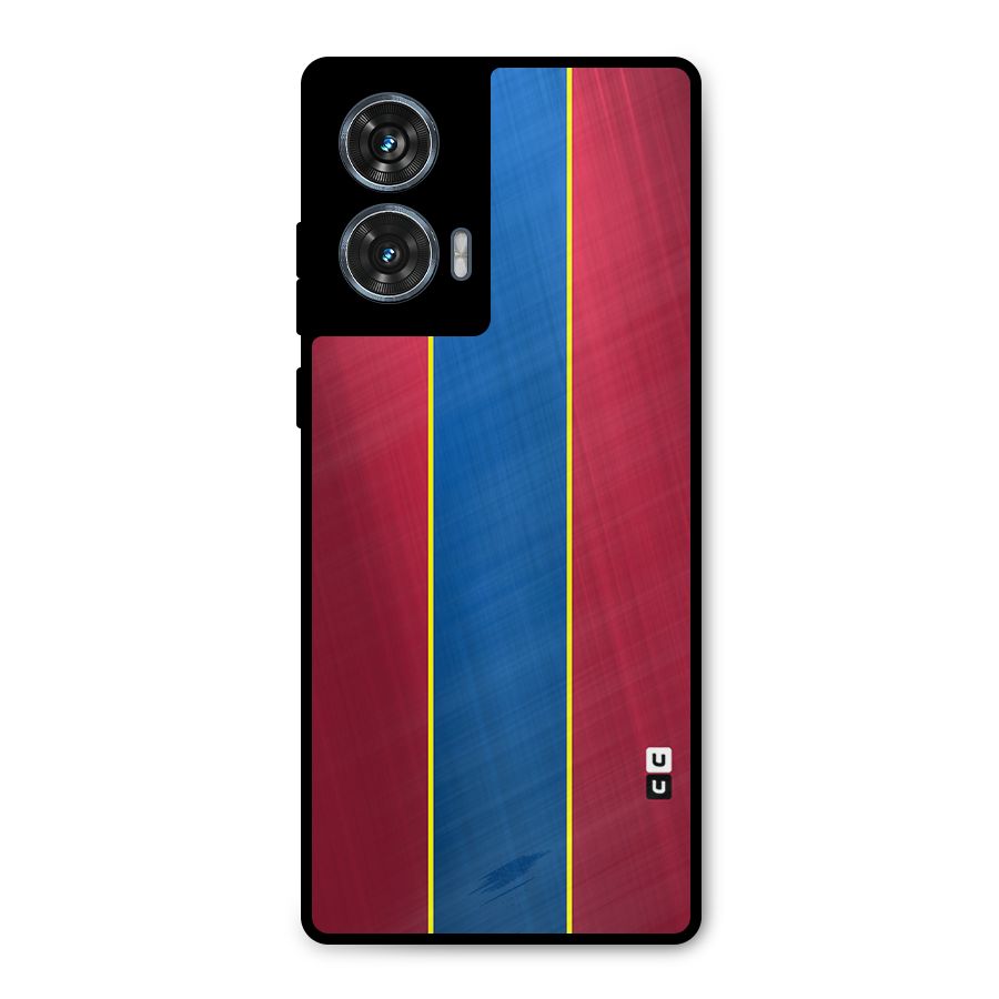 Premium Vertical Stripes Metal Back Case for Motorola Edge 50 Fusion