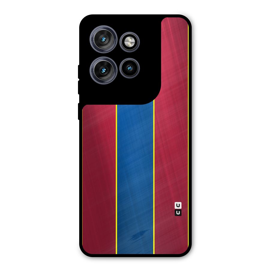 Premium Vertical Stripes Metal Back Case for Motorola Edge 50 Neo