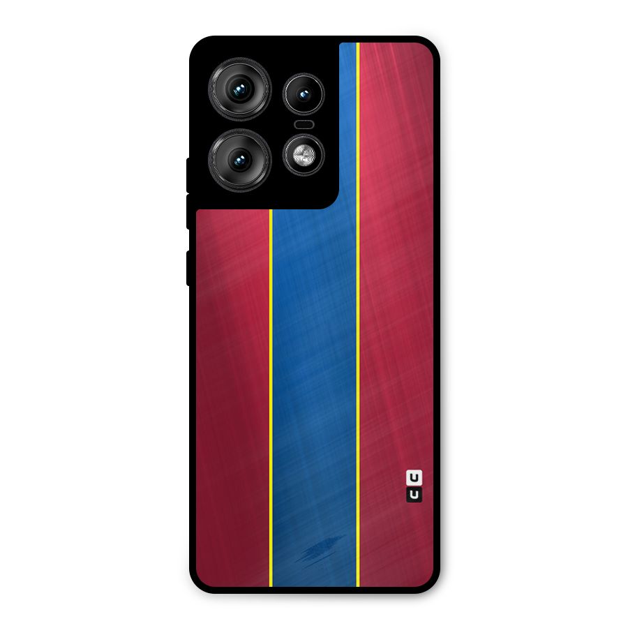 Premium Vertical Stripes Metal Back Case for Motorola Edge 50 Pro