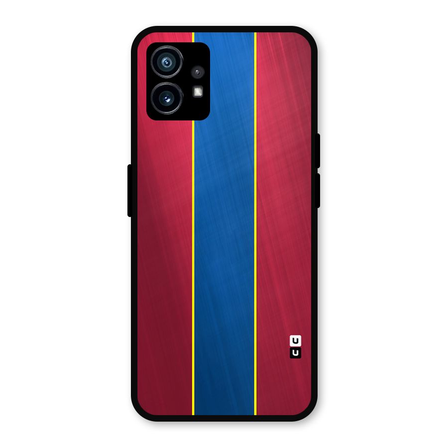 Premium Vertical Stripes Metal Back Case for Nothing Phone 1