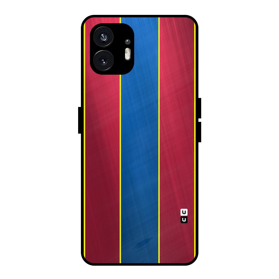 Premium Vertical Stripes Metal Back Case for Nothing Phone 2