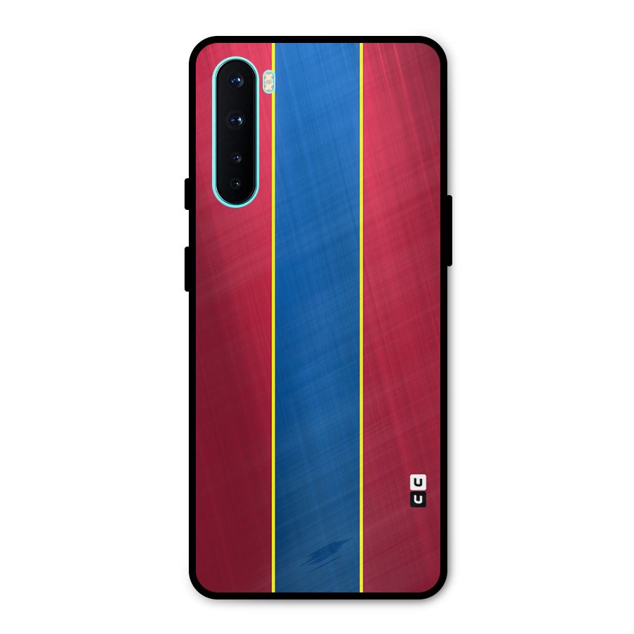 Premium Vertical Stripes Metal Back Case for OnePlus Nord