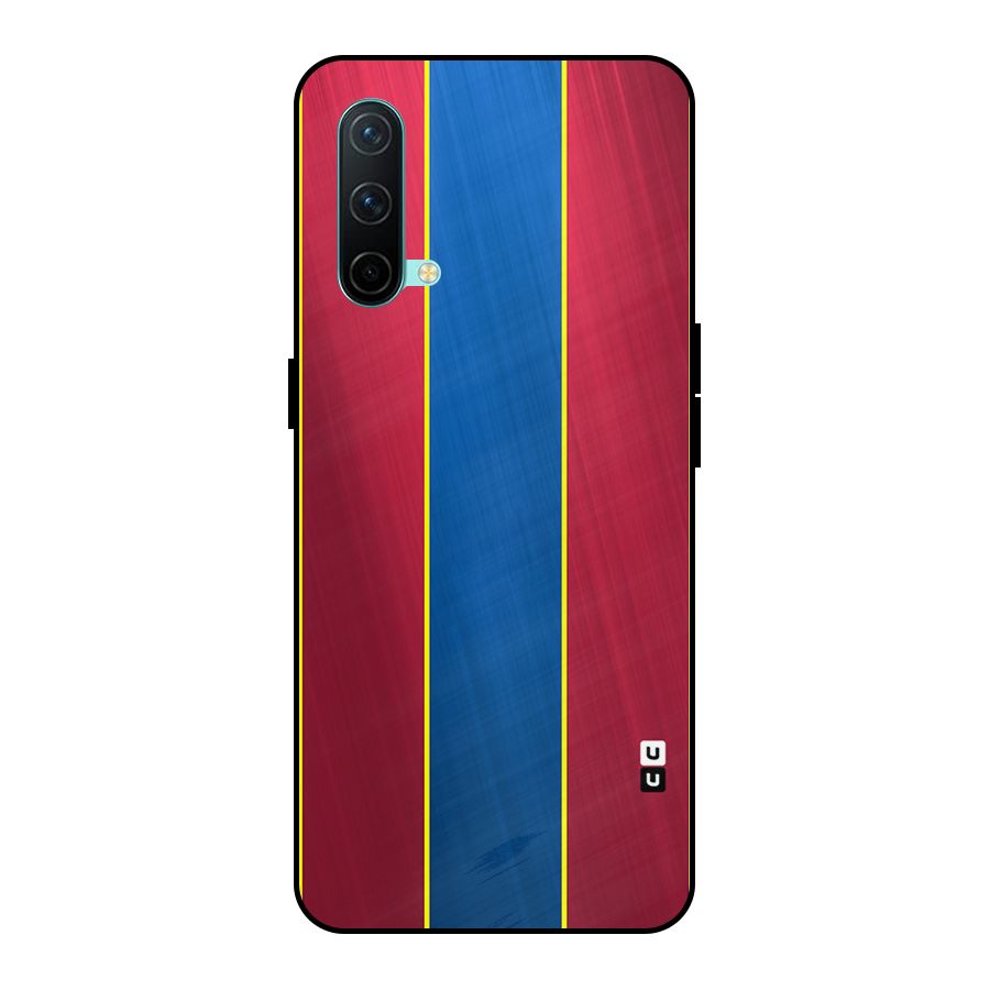 Premium Vertical Stripes Metal Back Case for OnePlus Nord CE 5G