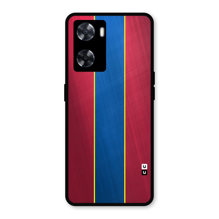 Premium Vertical Stripes Metal Back Case for Oppo A77s