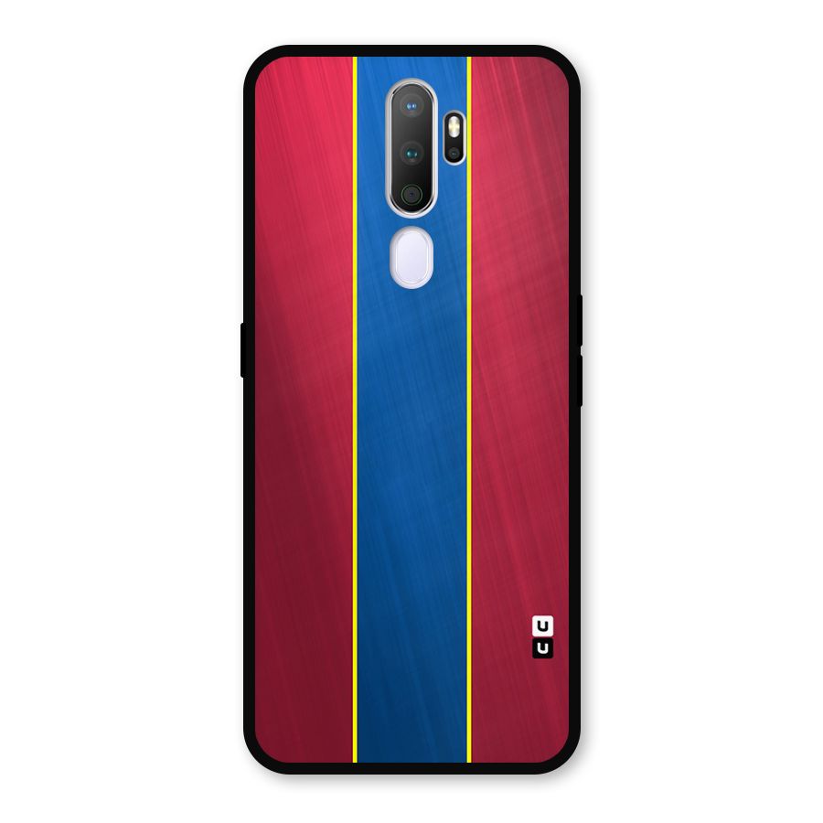 Premium Vertical Stripes Metal Back Case for Oppo A9 (2020)