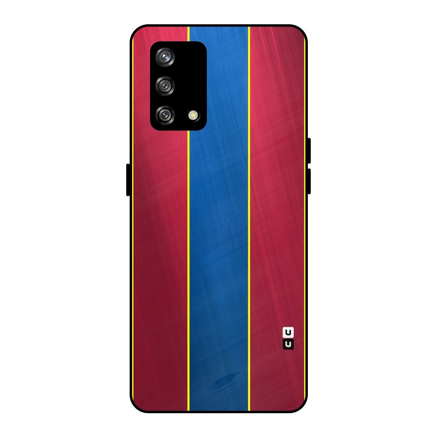 Premium Vertical Stripes Metal Back Case for Oppo F19