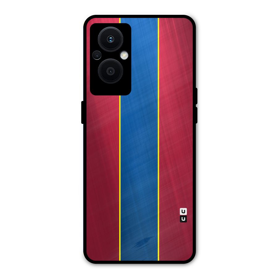 Premium Vertical Stripes Metal Back Case for Oppo F21 Pro 5G