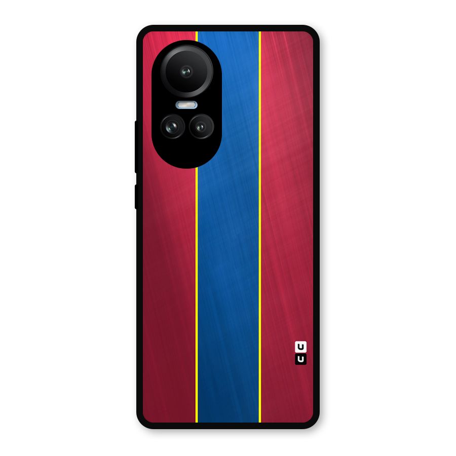 Premium Vertical Stripes Metal Back Case for Oppo Reno10
