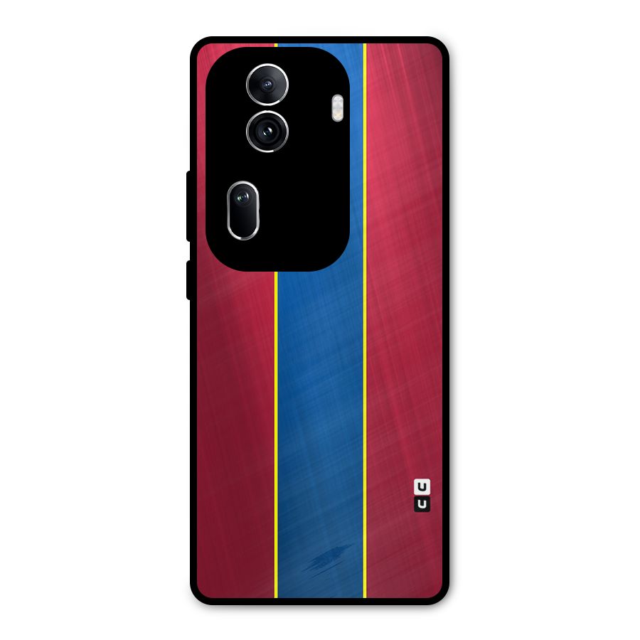 Premium Vertical Stripes Metal Back Case for Oppo Reno11 Pro 5G