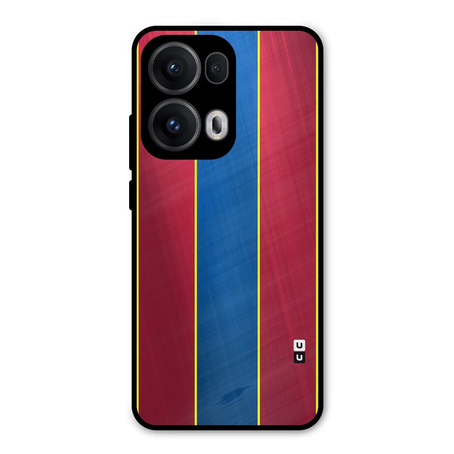 Premium Vertical Stripes Metal Back Case for Oppo Reno13 Pro