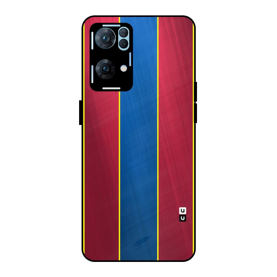 Premium Vertical Stripes Metal Back Case for Oppo Reno7 Pro 5G