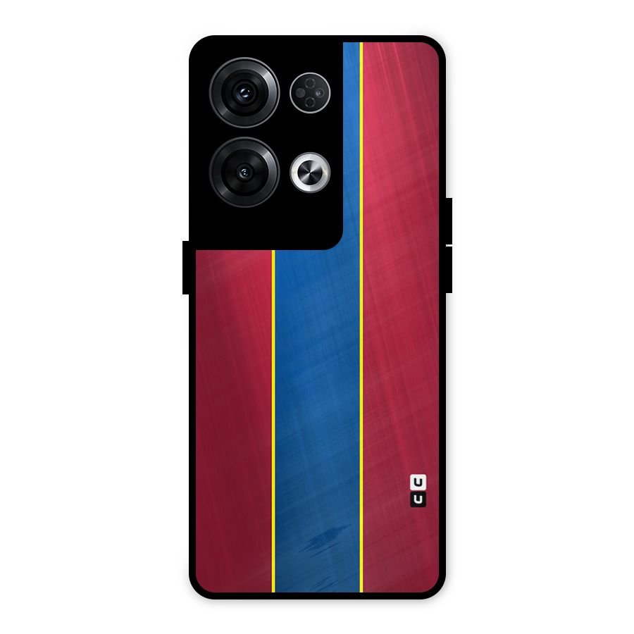 Premium Vertical Stripes Metal Back Case for Oppo Reno8 Pro 5G