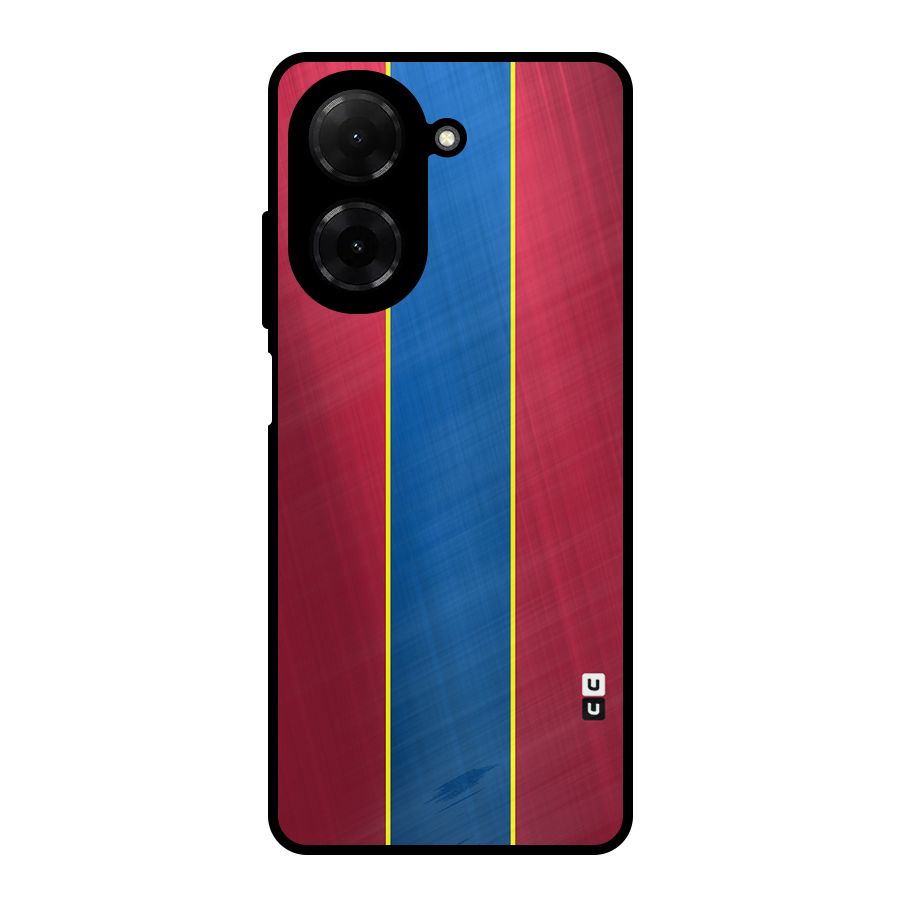 Premium Vertical Stripes Metal Back Case for Poco C71