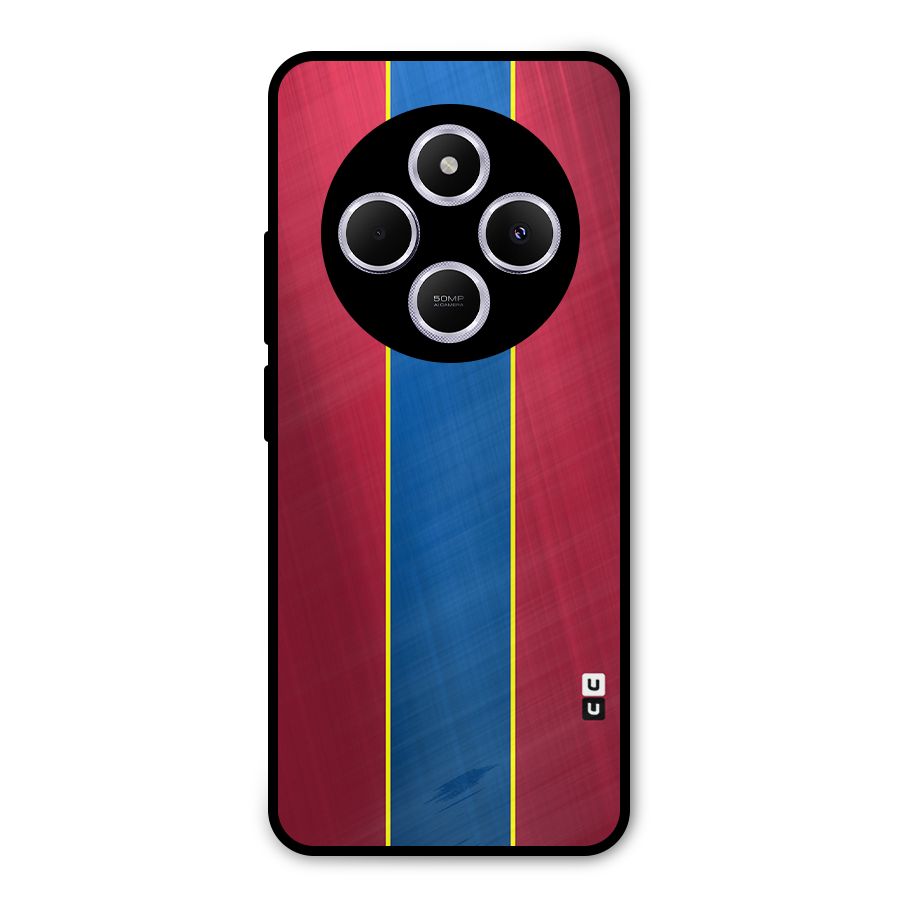 Premium Vertical Stripes Metal Back Case for Poco C75 5G
