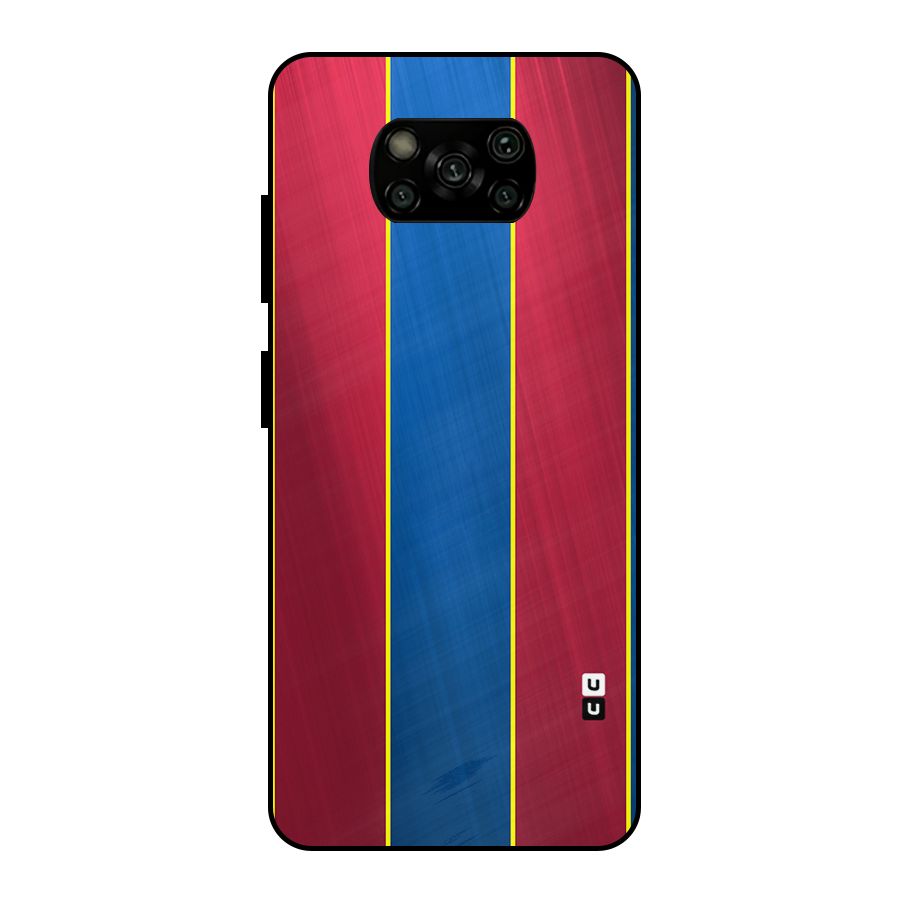 Premium Vertical Stripes Metal Back Case for Poco X3