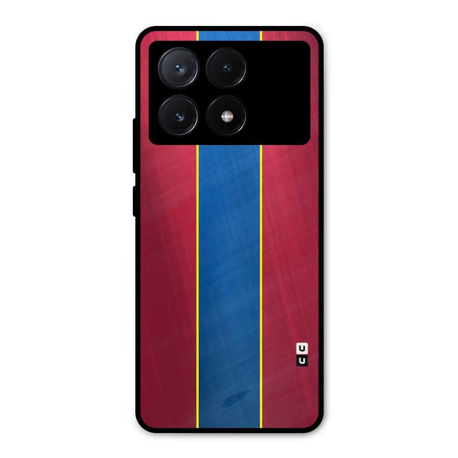 Premium Vertical Stripes Metal Back Case for Poco X6 Pro