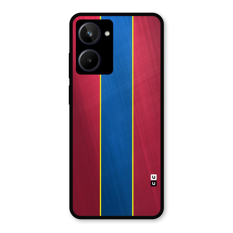 Premium Vertical Stripes Metal Back Case for Realme 10