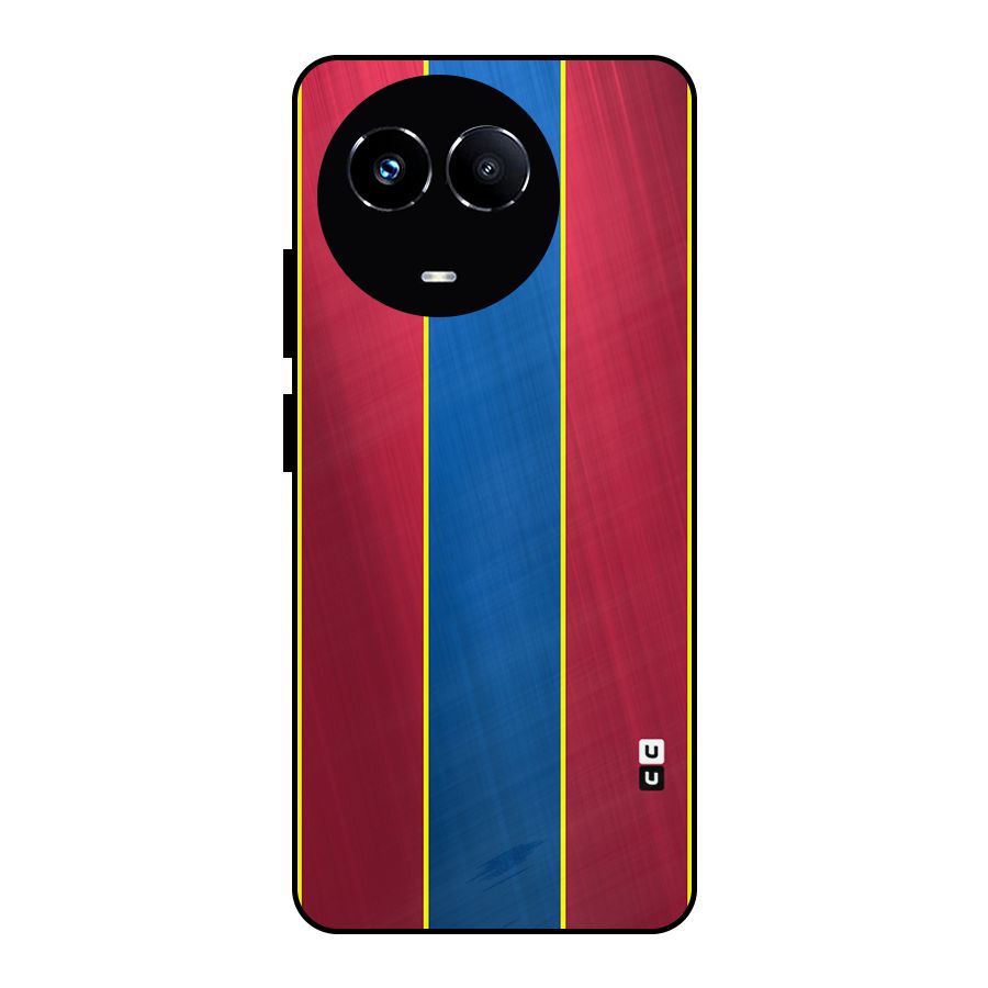 Premium Vertical Stripes Metal Back Case for Realme 11X