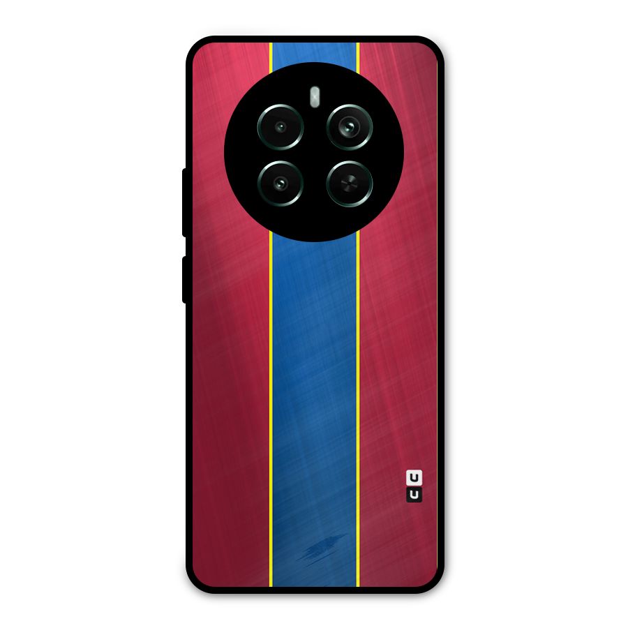 Premium Vertical Stripes Metal Back Case for Realme 12 Pro Plus