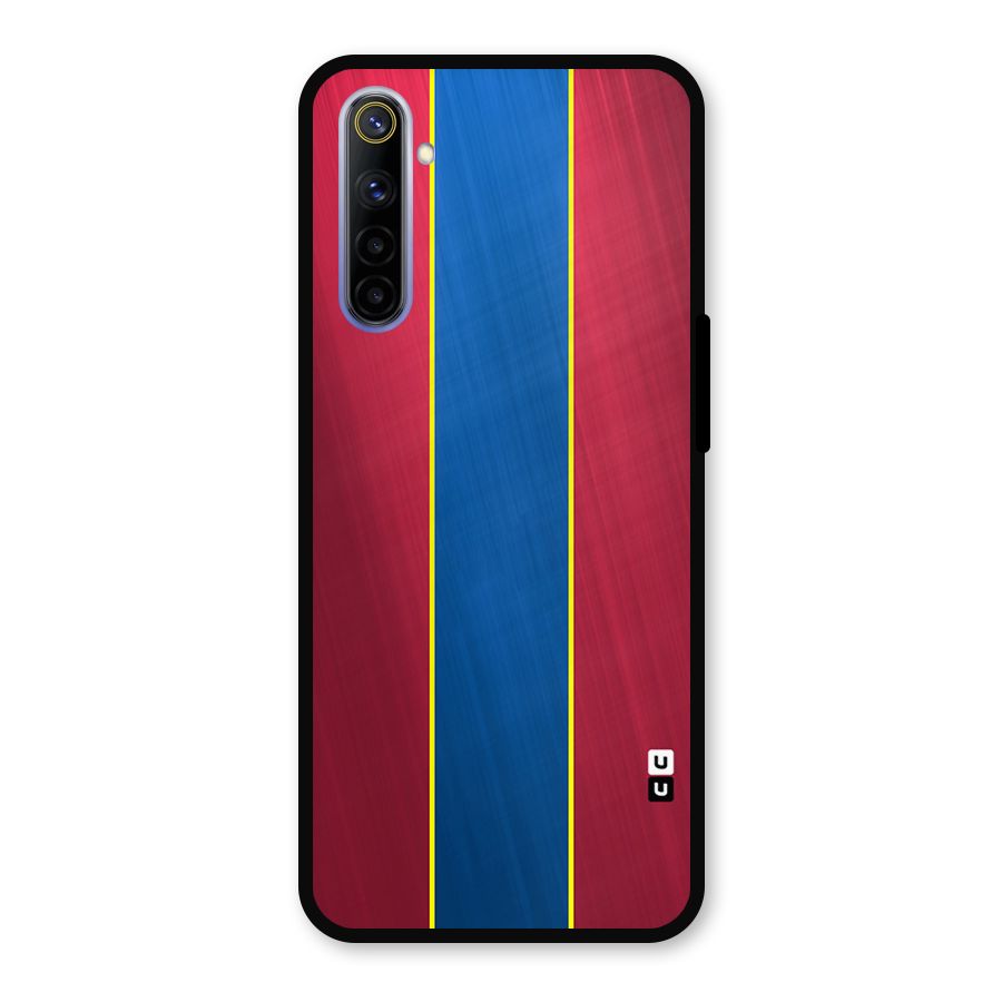 Premium Vertical Stripes Metal Back Case for Realme 6i