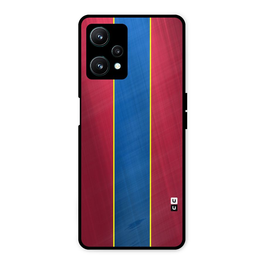 Premium Vertical Stripes Metal Back Case for Realme 9 Pro 5G