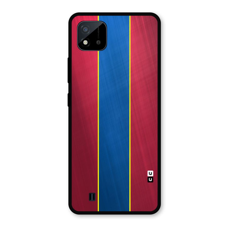 Premium Vertical Stripes Metal Back Case for Realme C11 2021