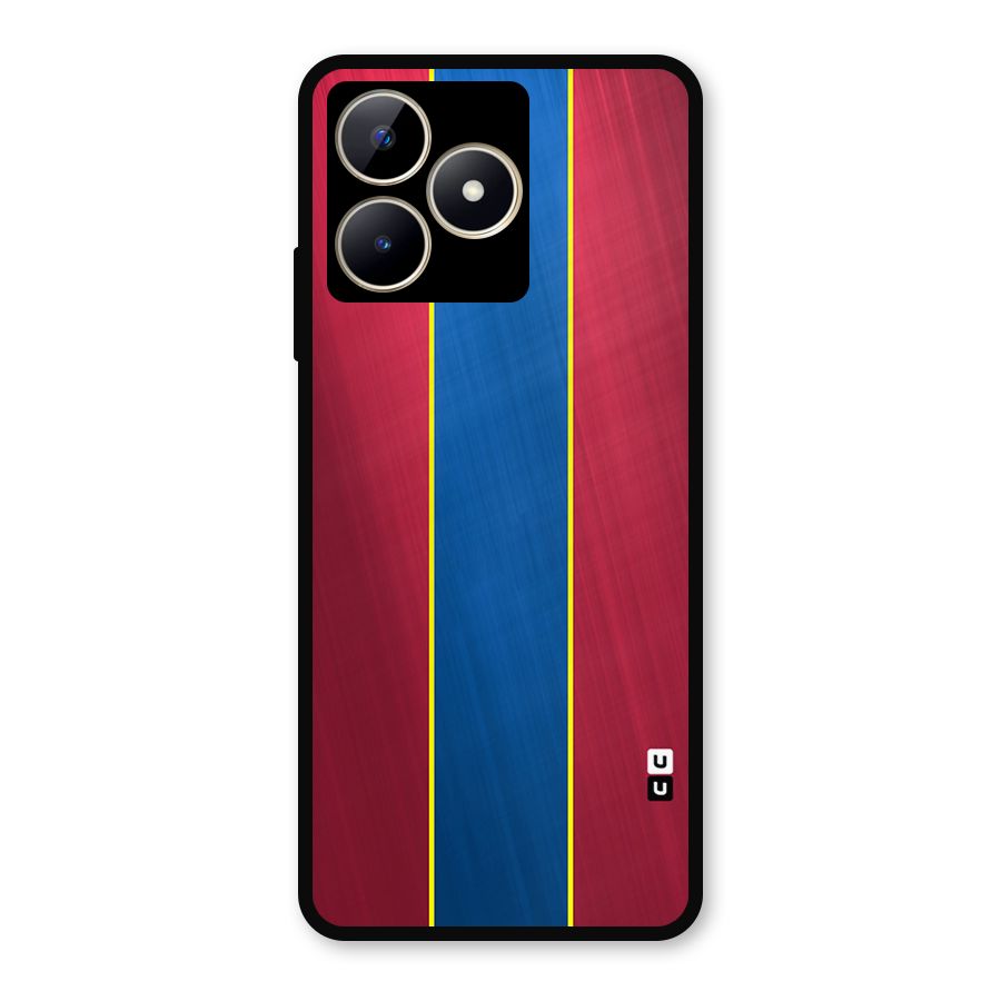 Premium Vertical Stripes Metal Back Case for Realme C53