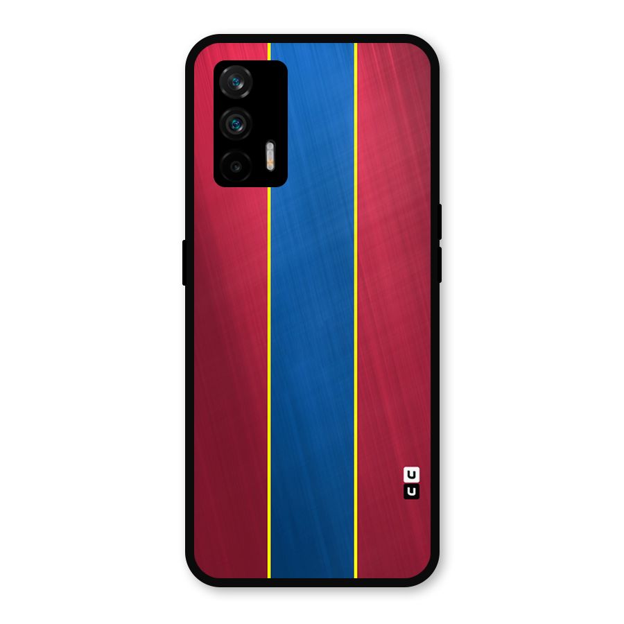 Premium Vertical Stripes Metal Back Case for Realme GT 5G