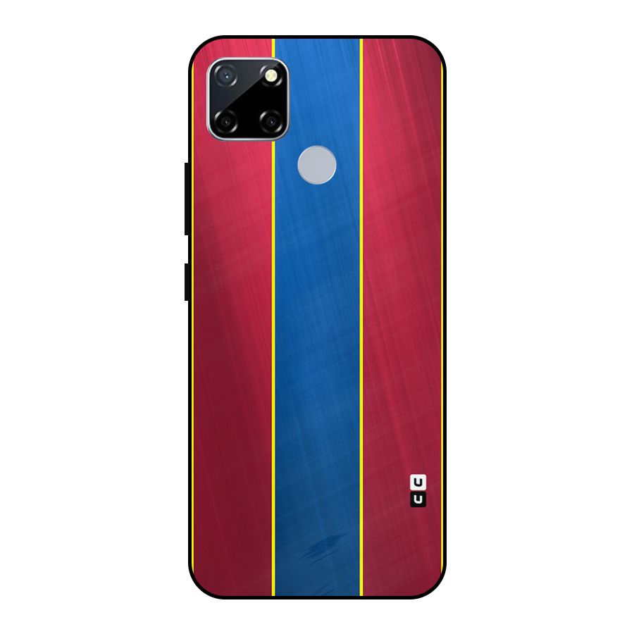Premium Vertical Stripes Metal Back Case for Realme Narzo 20