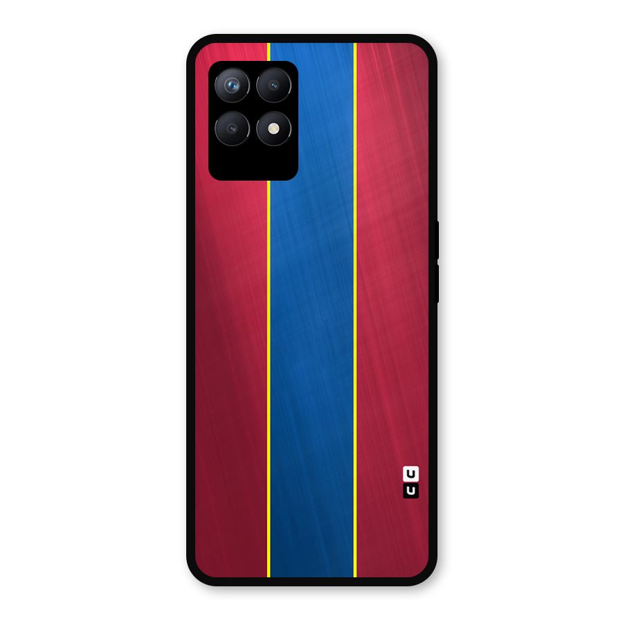 Premium Vertical Stripes Metal Back Case for Realme Narzo 50