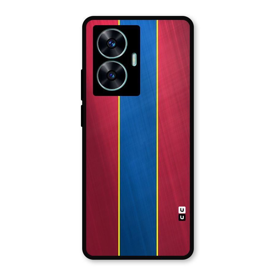 Premium Vertical Stripes Metal Back Case for Realme Narzo N55