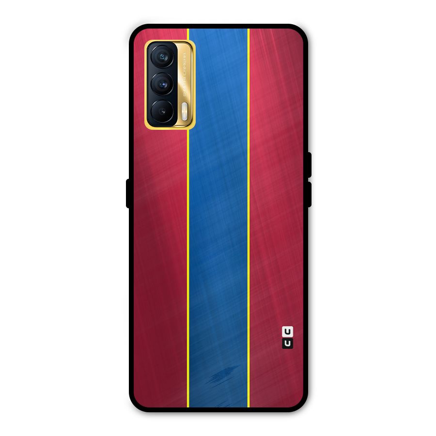 Premium Vertical Stripes Metal Back Case for Realme X7