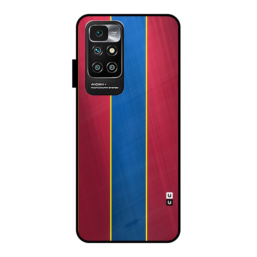 Premium Vertical Stripes Metal Back Case for Redmi 10 Prime