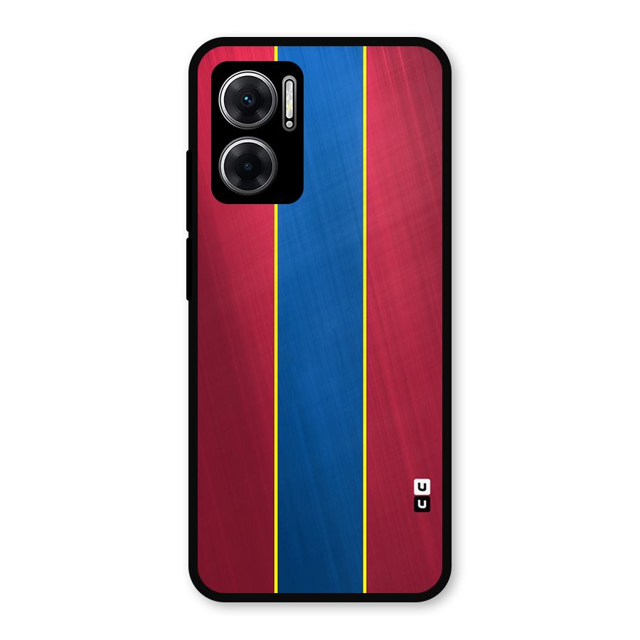 Premium Vertical Stripes Metal Back Case for Redmi 11 Prime 5G