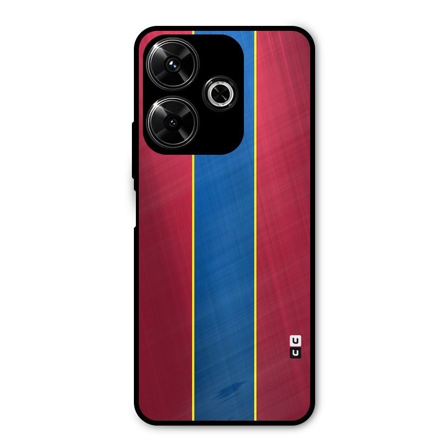 Premium Vertical Stripes Metal Back Case for Redmi 13 5G