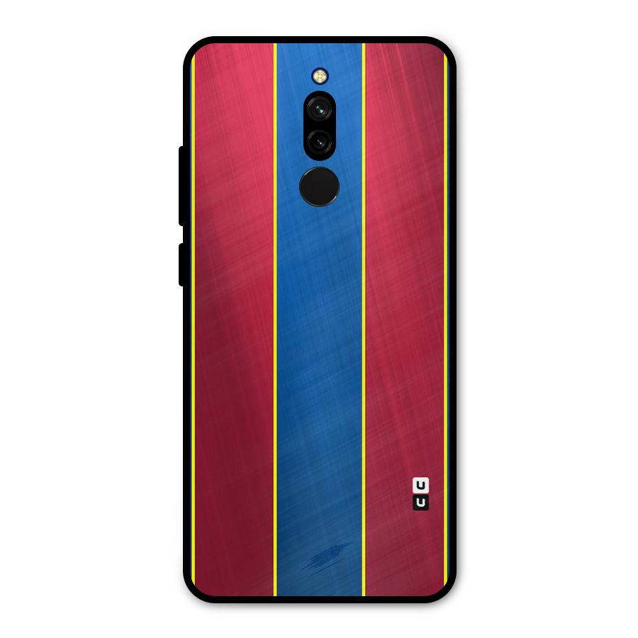 Premium Vertical Stripes Metal Back Case for Redmi 8