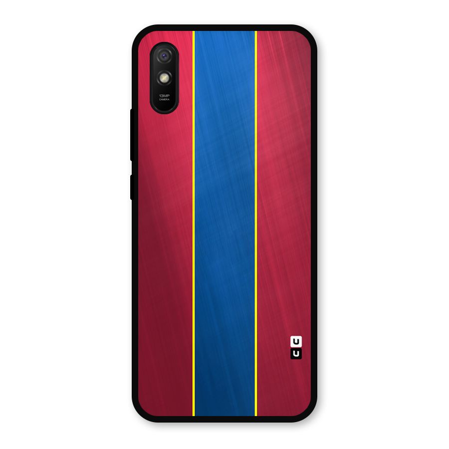 Premium Vertical Stripes Metal Back Case for Redmi 9a