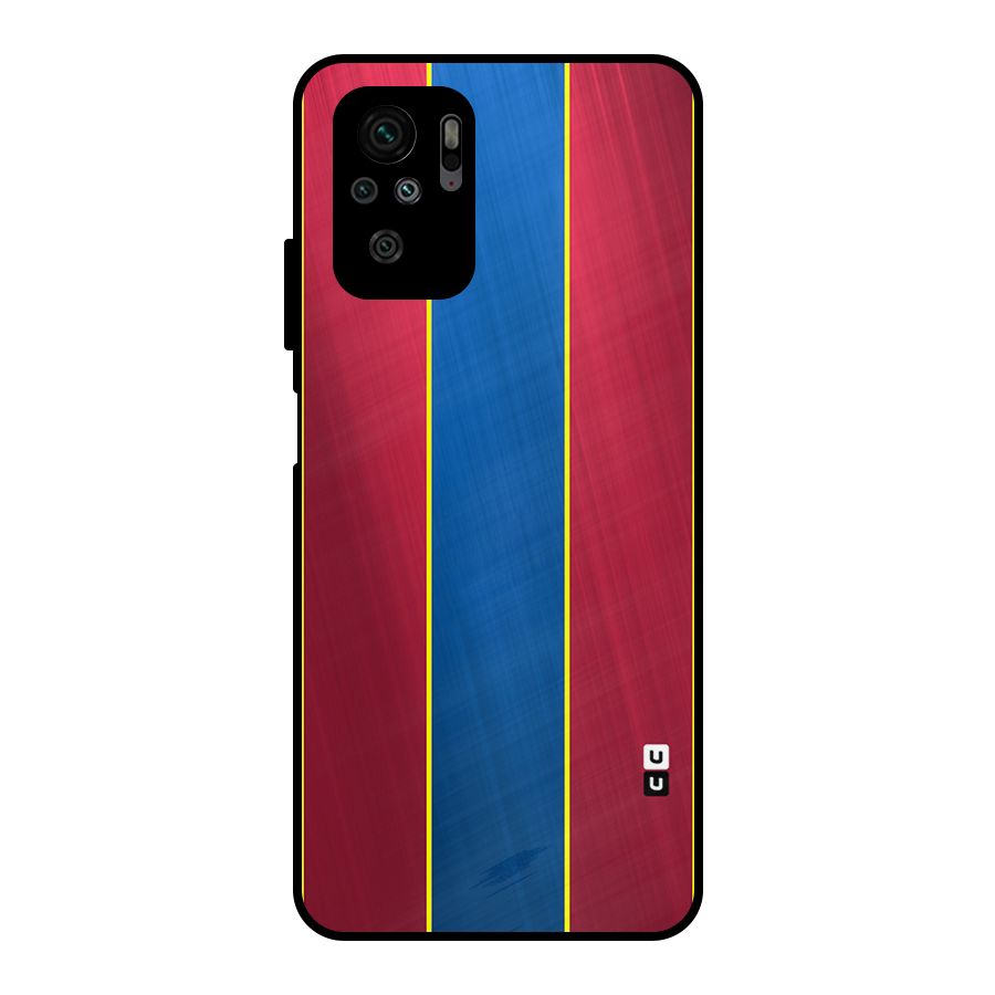 Premium Vertical Stripes Metal Back Case for Redmi Note 10S