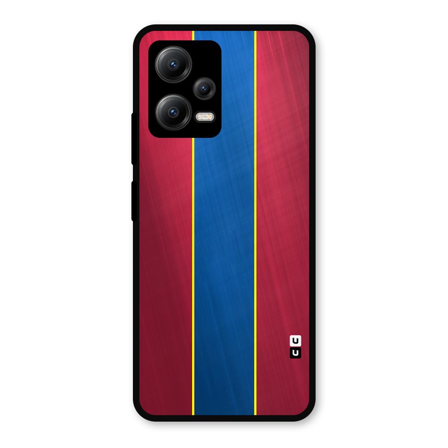 Premium Vertical Stripes Metal Back Case for Redmi Note 12 5G