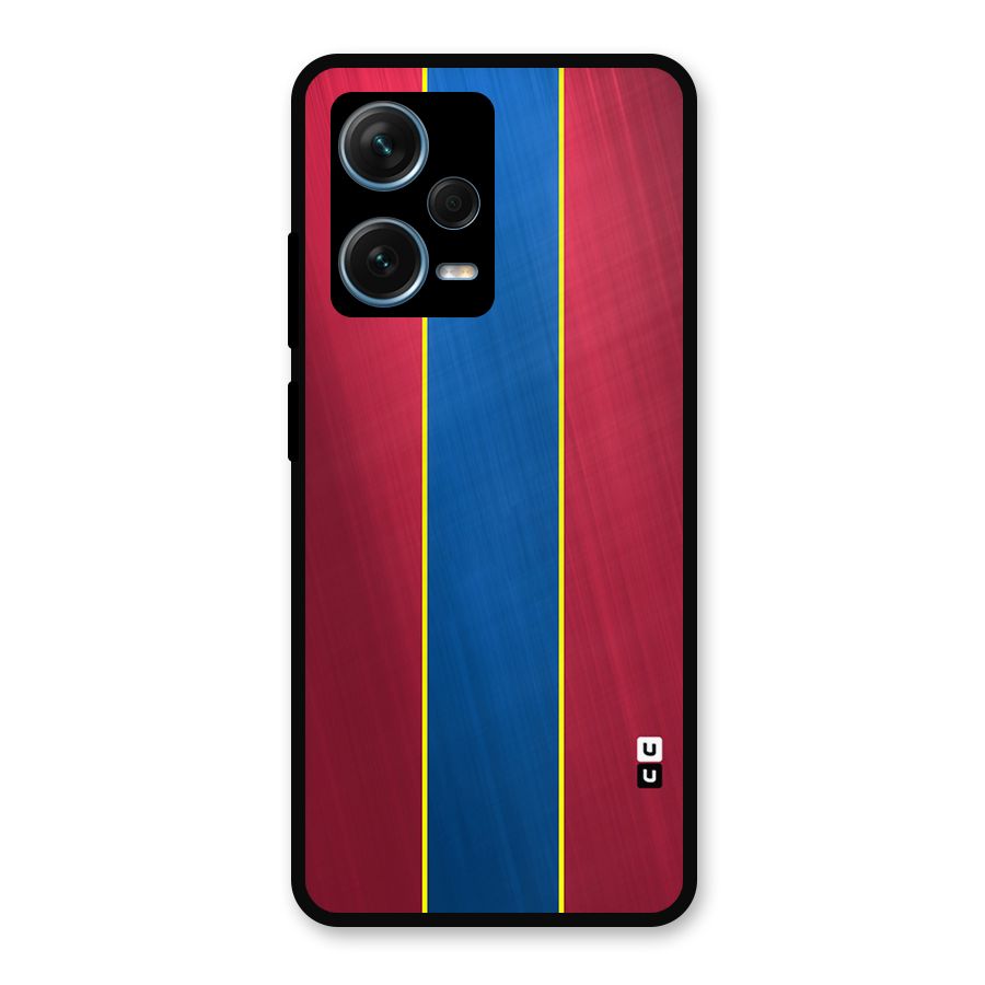 Premium Vertical Stripes Metal Back Case for Redmi Note 12 Pro Plus 5G