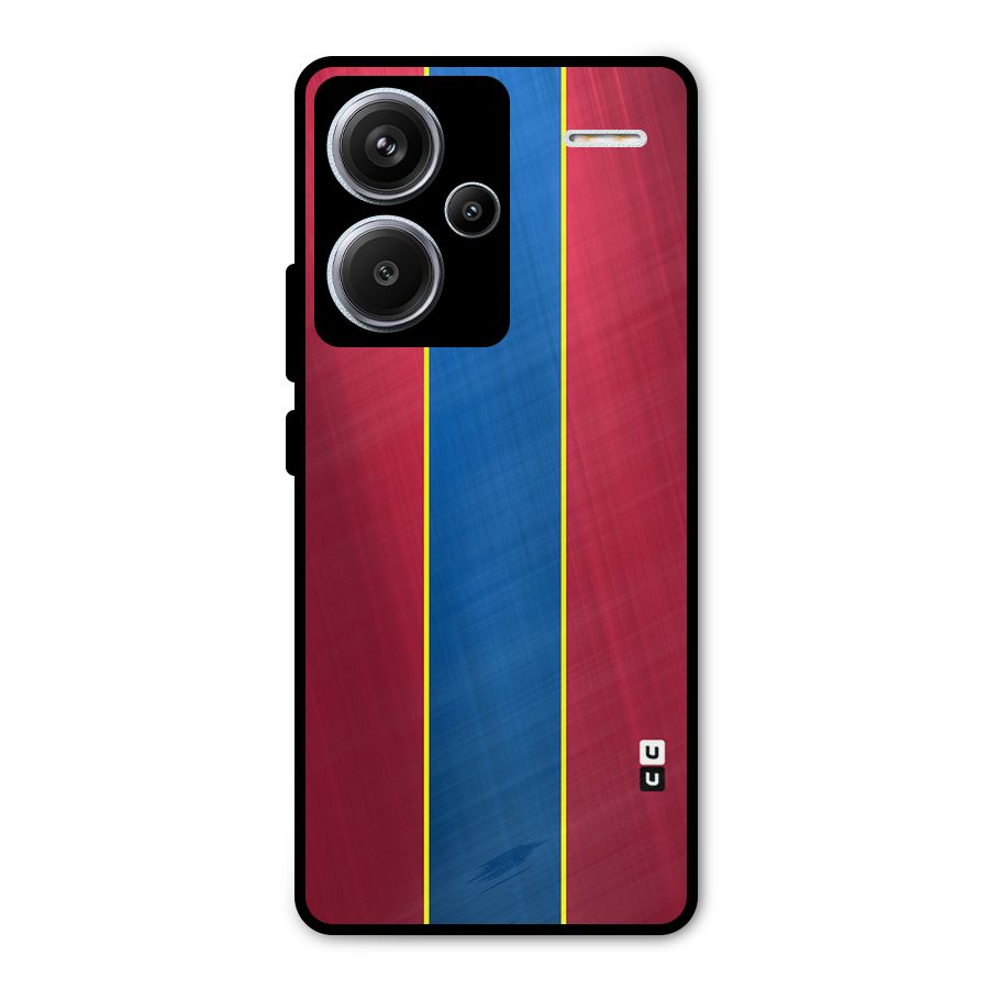 Premium Vertical Stripes Metal Back Case for Redmi Note 13 Pro Plus