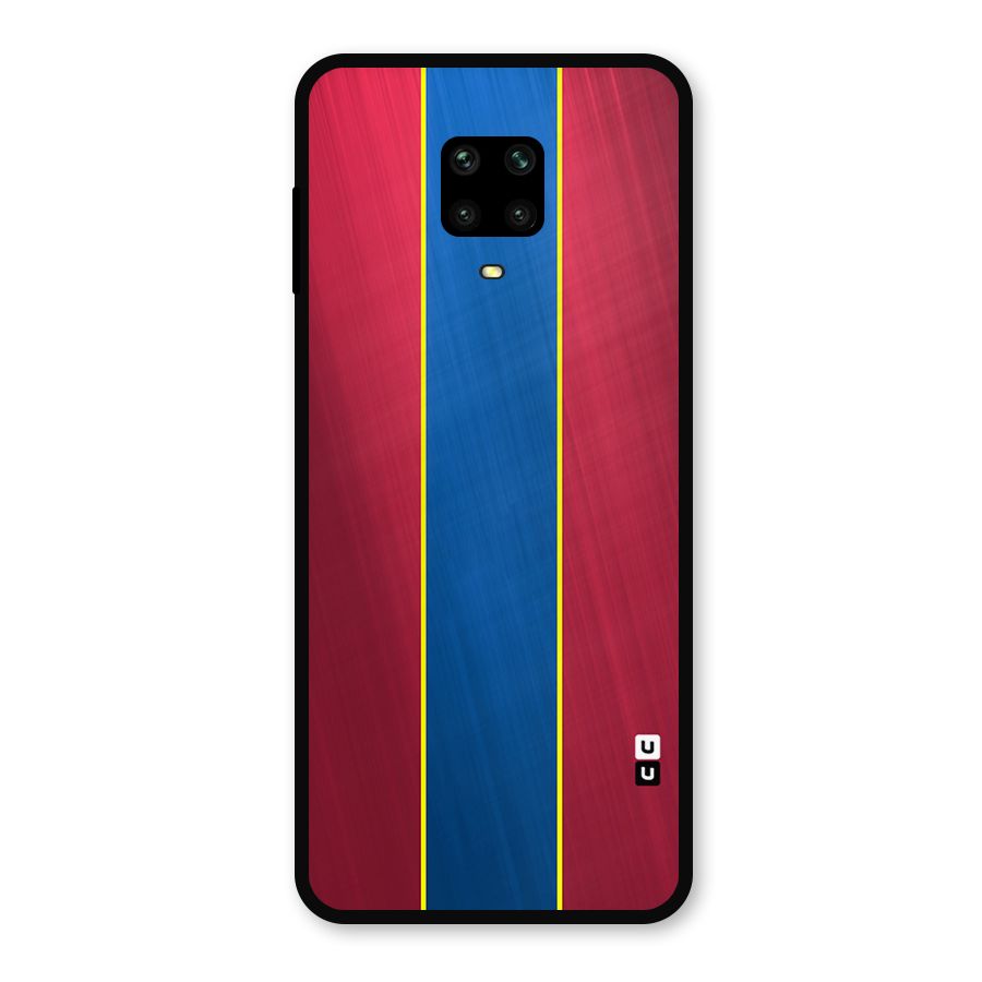 Premium Vertical Stripes Metal Back Case for Redmi Note 9 Pro