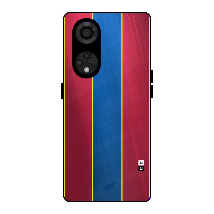 Premium Vertical Stripes Metal Back Case for Reno8 T 5G