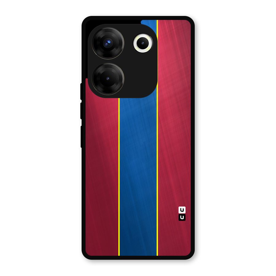 Premium Vertical Stripes Metal Back Case for Tecno Camon 20