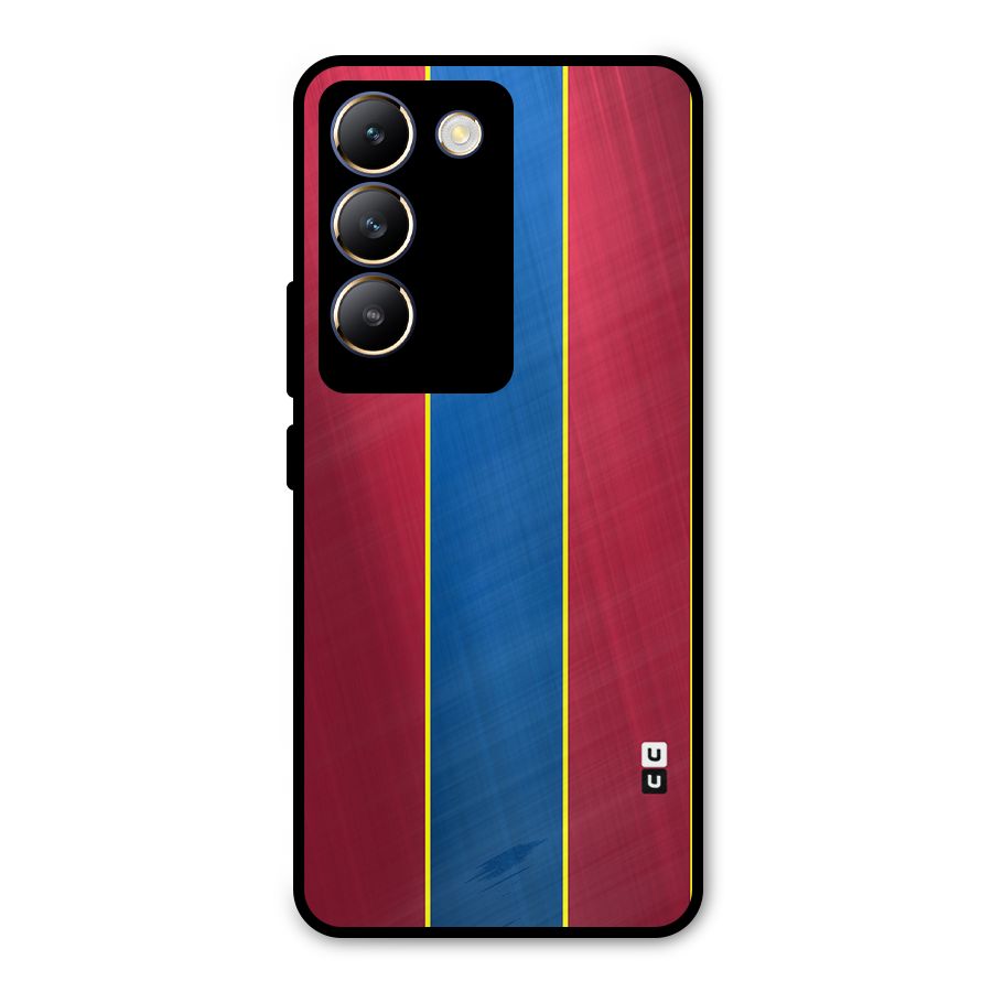 Premium Vertical Stripes Metal Back Case for Vivo T3 5G