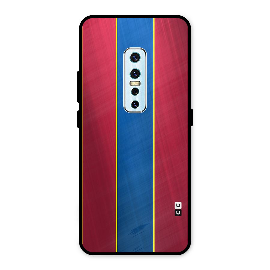Premium Vertical Stripes Metal Back Case for Vivo V17 Pro