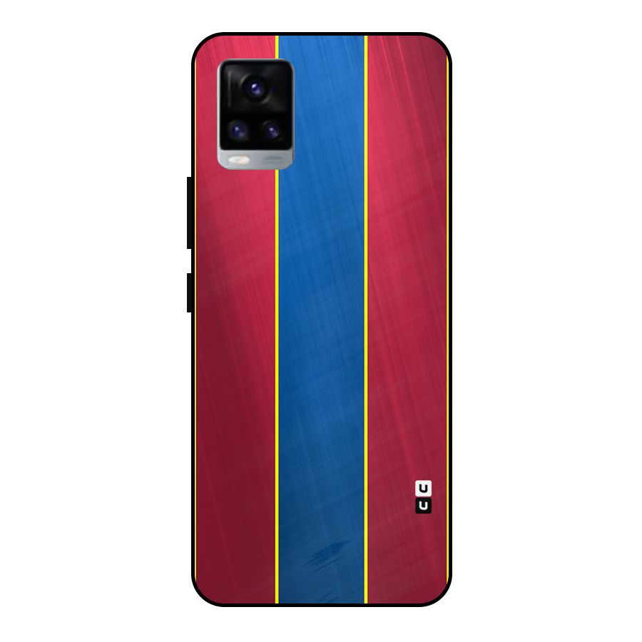 Premium Vertical Stripes Metal Back Case for Vivo V20 2021