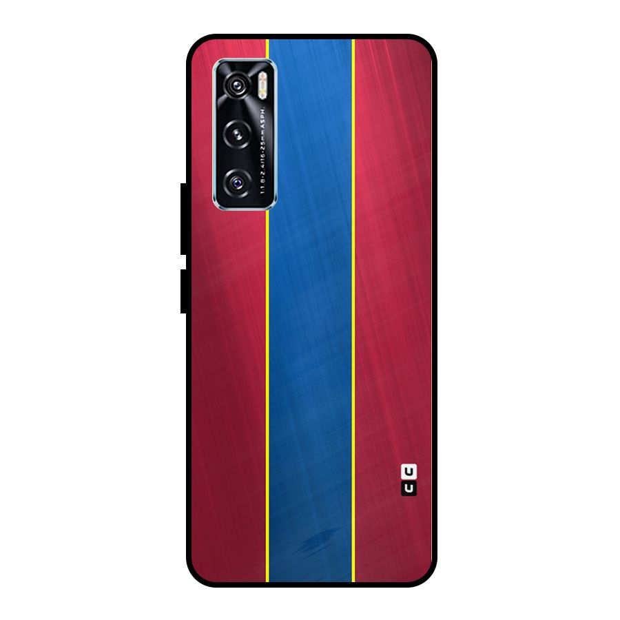 Premium Vertical Stripes Metal Back Case for Vivo V20 SE