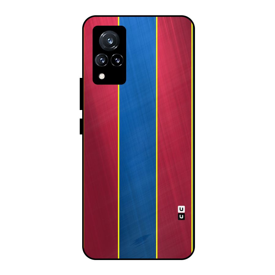 Premium Vertical Stripes Metal Back Case for Vivo V21 5G