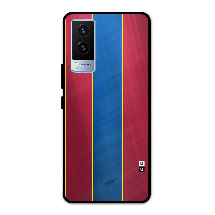 Premium Vertical Stripes Metal Back Case for Vivo V21e 5G